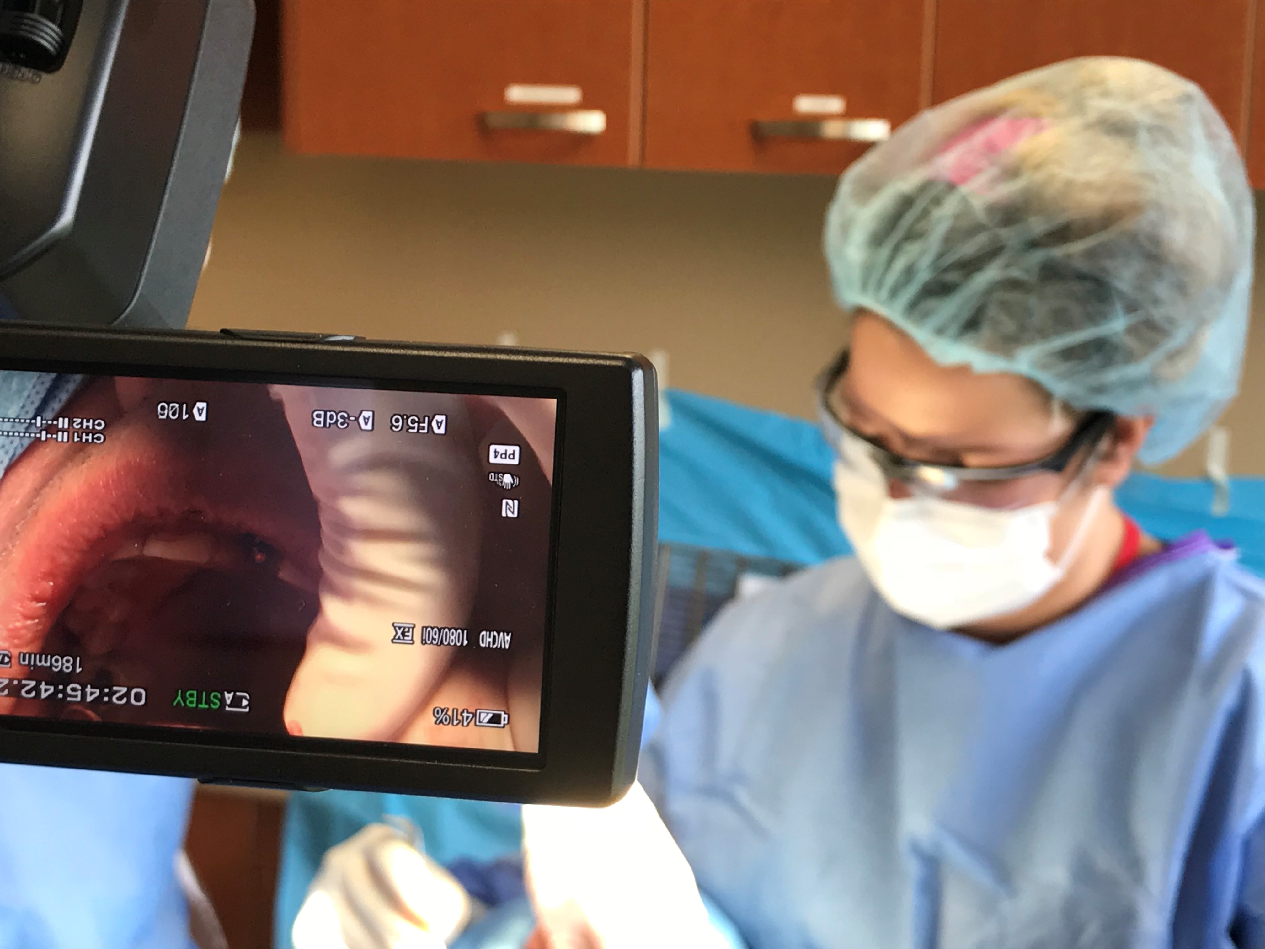 Dr. Gian Pietro Schincaglia records an oral surgery implant procedure for use in the classroom.